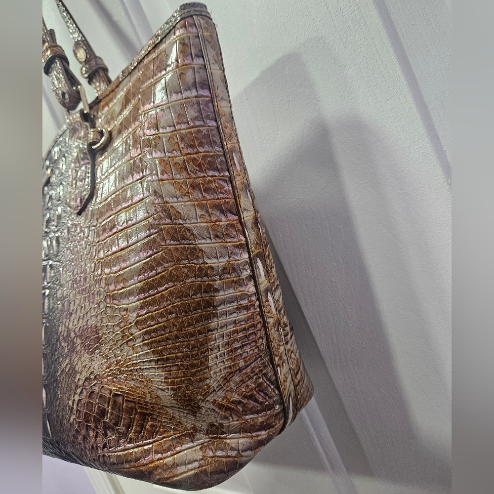 Brahmin Medium Asher Tote Truffle Python Ombre Me… - image 6